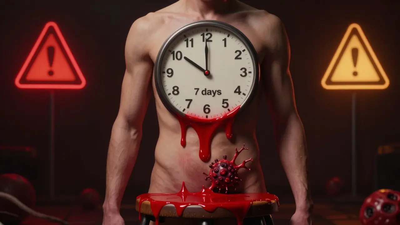 Symbolická představa času a krvácení jako varování před rakovinou.