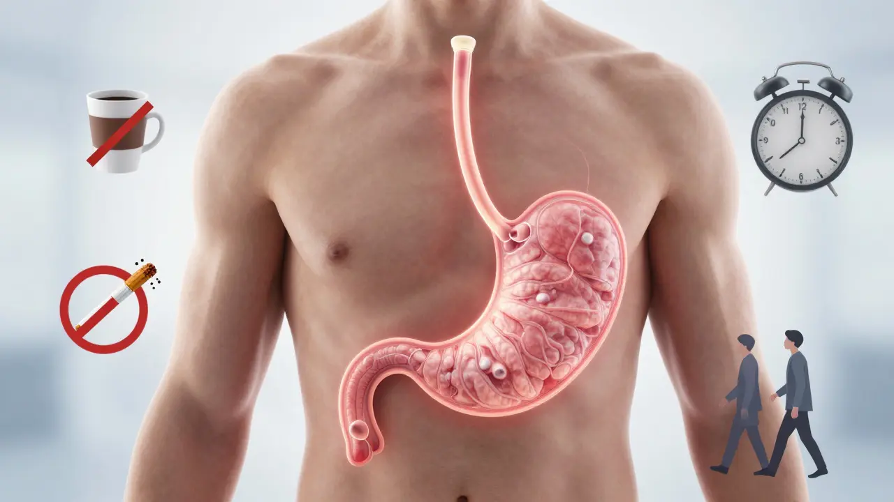 Grafické znázornění fibroskopie v těle s odstraněnými zakázanými předměty kolem.