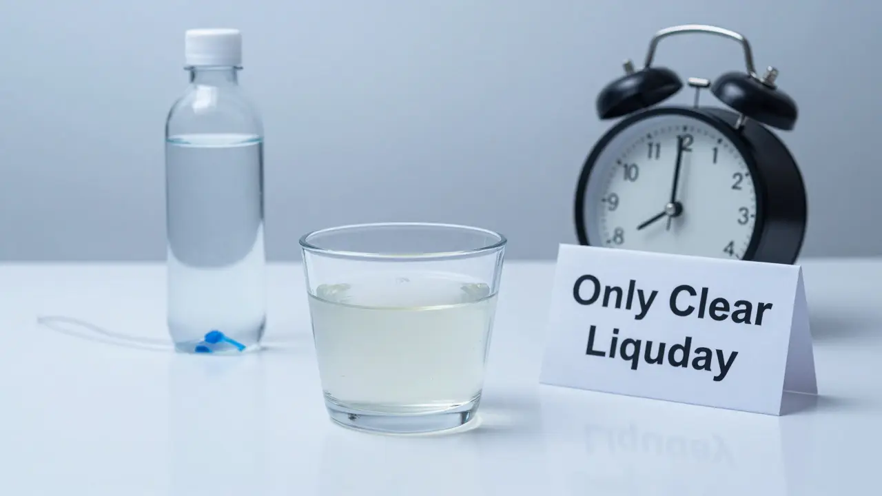 Průhledné nápoje a voda jsou jediné povolené potraviny den před kolonoskopií.